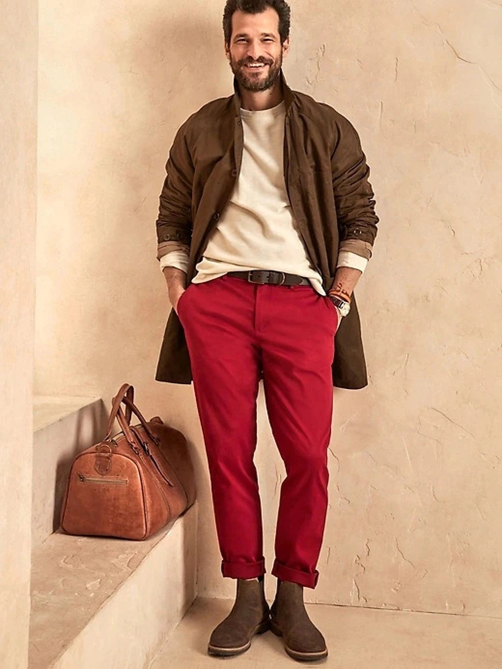 Banana Republic Emerson Chino Men’s Red Pants 32x30 Straight Casual